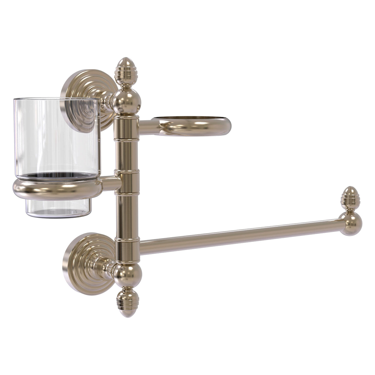 Allied Brass WP-GTBD-1-PEW Waverly Place Antique Pewter Hair Dryer Holder and Organizer