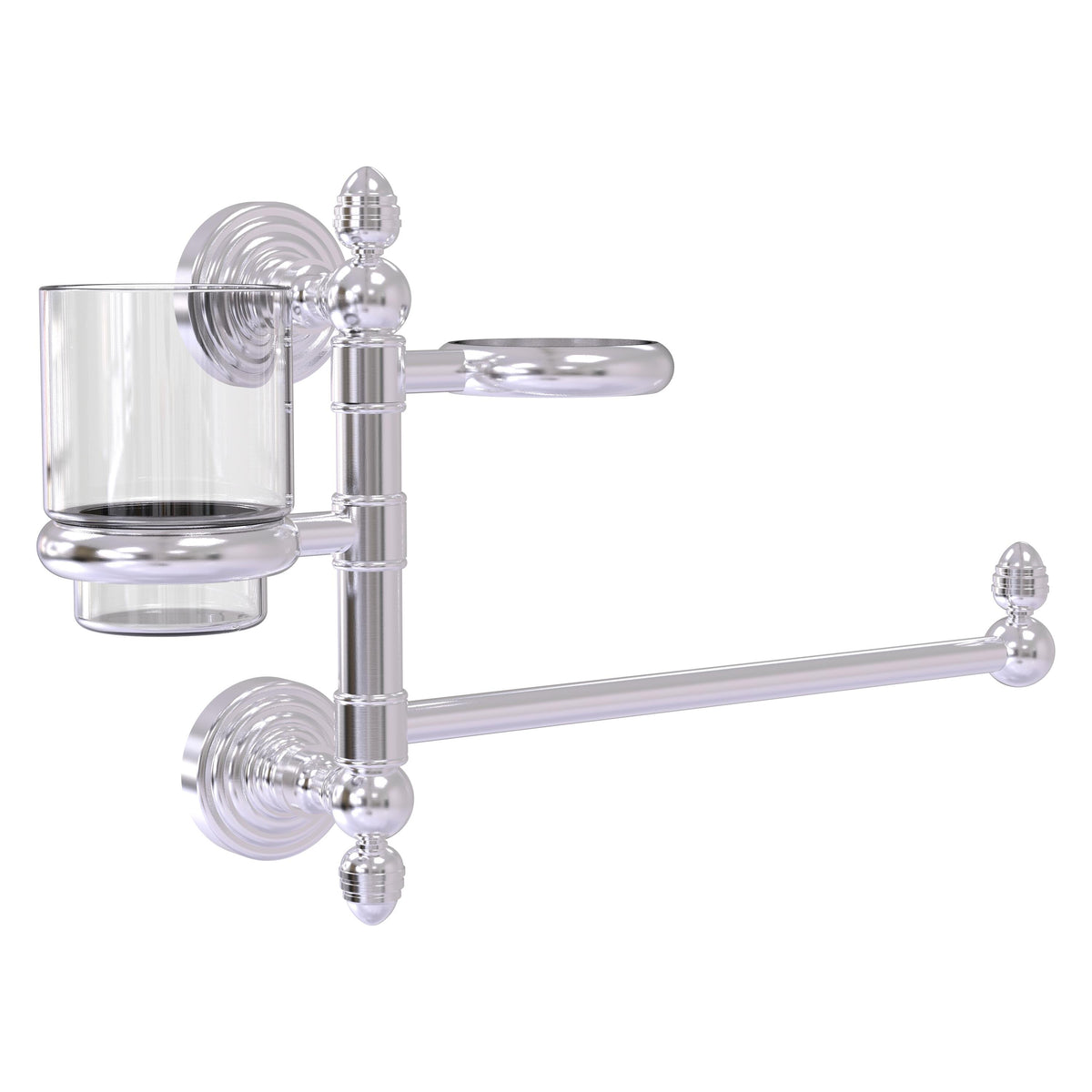 Allied Brass WP-GTBD-1-SCH Waverly Place Satin Chrome Hair Dryer Holder and Organizer