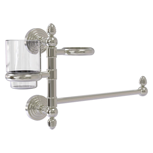 Allied Brass WP-GTBD-1-SN Waverly Place Satin Nickel Hair Dryer Holder and Organizer