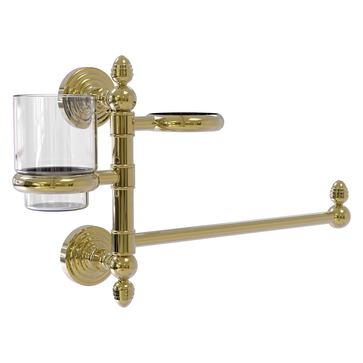 Allied Brass WP-GTBD-1-UNL Waverly Place Unlacquered Brass Hair Dryer Holder and Organizer