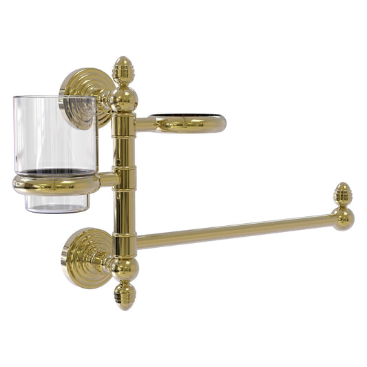 Allied Brass WP-GTBD-1-UNL Waverly Place Unlacquered Brass Hair Dryer Holder and Organizer