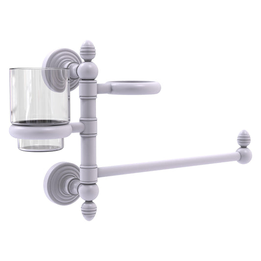 Allied Brass WP-GTBD-1-WHM Waverly Place Matte White Hair Dryer Holder and Organizer