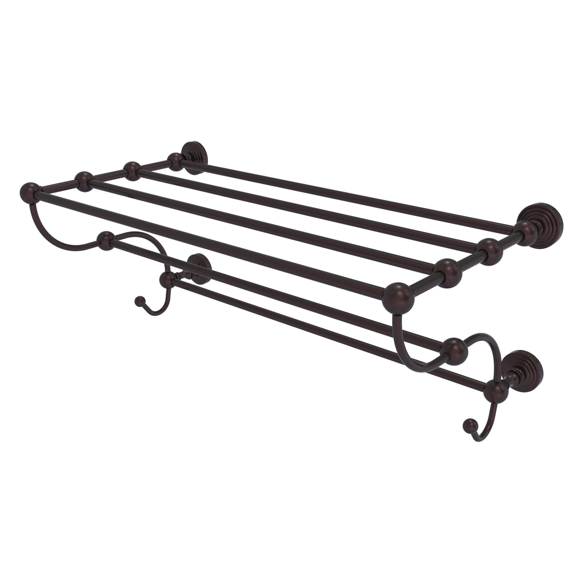 Allied Brass WP-HTL/24-5-ABZ Waverly Place 24" Antique Bronze Train Rack Towel Shelf