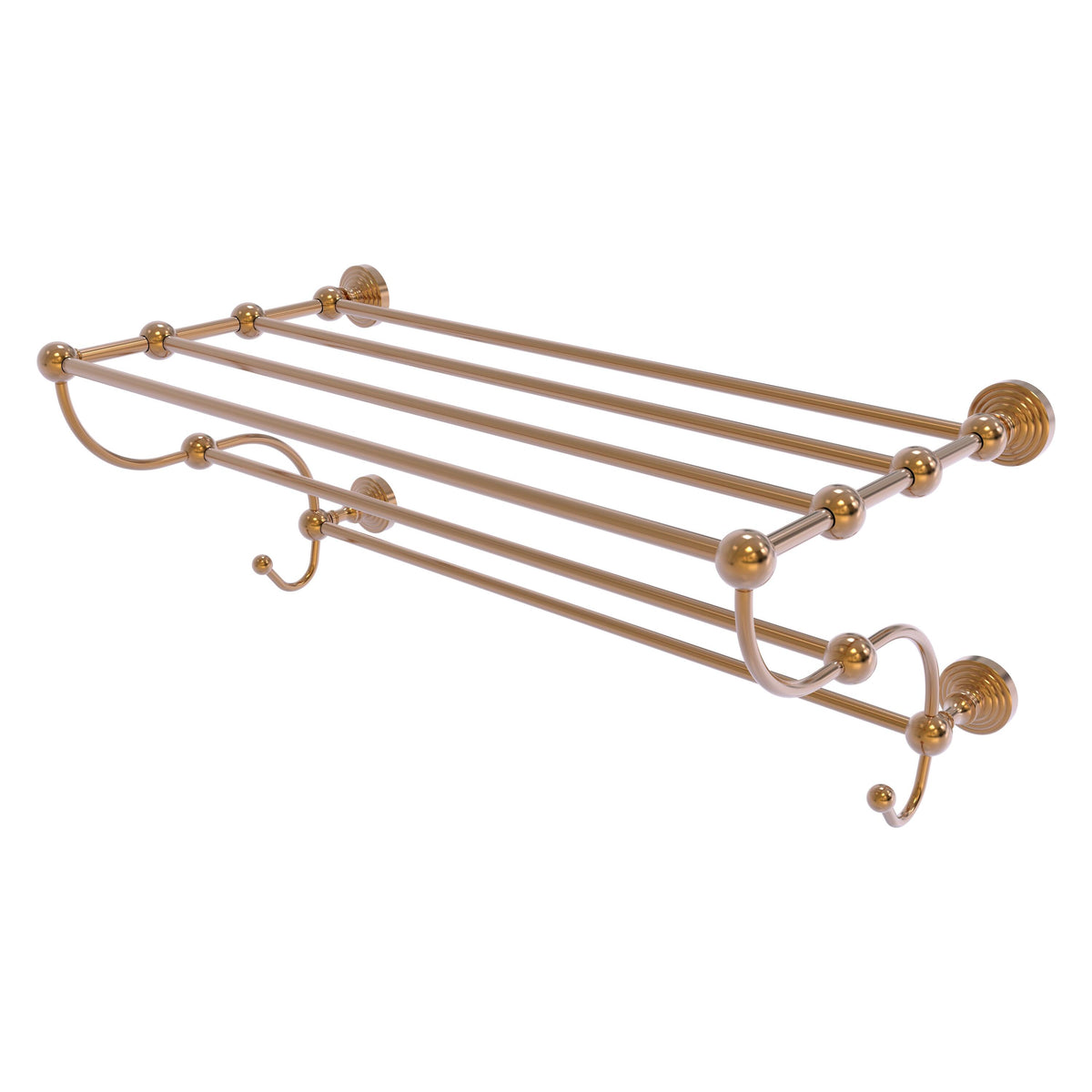 Allied Brass WP-HTL/24-5-BBR Waverly Place 24" Brushed Bronze Train Rack Towel Shelf