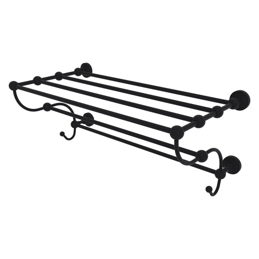 Allied Brass WP-HTL/24-5-BKM Waverly Place 24" Matte Black Train Rack Towel Shelf