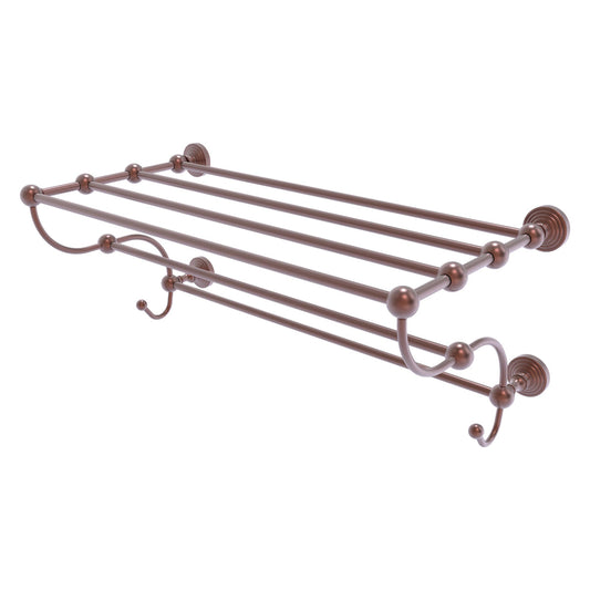 Allied Brass WP-HTL/24-5-CA Waverly Place 24" Antique Copper Train Rack Towel Shelf