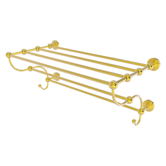 Allied Brass WP-HTL/24-5-PB Waverly Place 24" Polished Brass Train Rack Towel Shelf