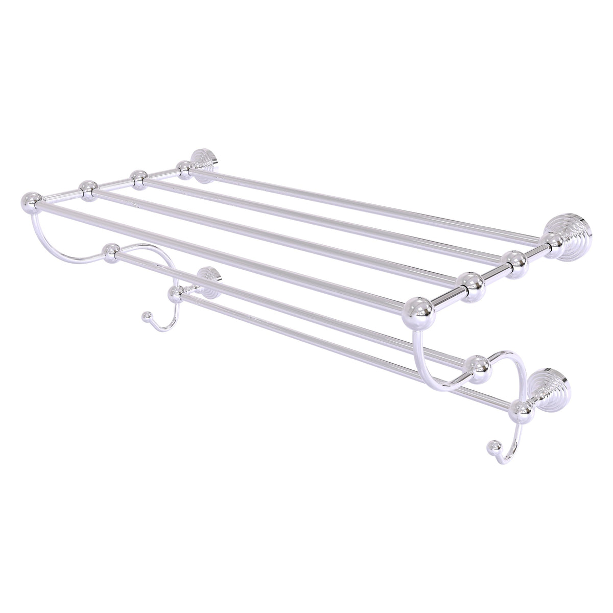 Allied Brass WP-HTL/24-5-PC Waverly Place 24" Polished Chrome Train Rack Towel Shelf