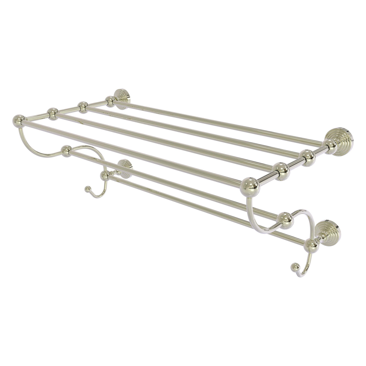 Allied Brass WP-HTL/24-5-PNI Waverly Place 24" Polished Nickel Train Rack Towel Shelf