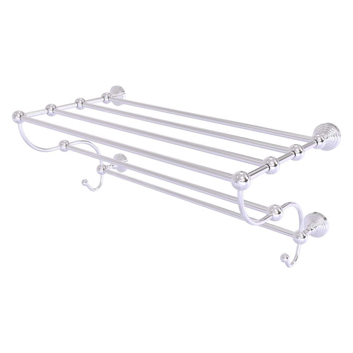 Allied Brass WP-HTL/24-5-SCH Waverly Place 24" Satin Chrome Train Rack Towel Shelf
