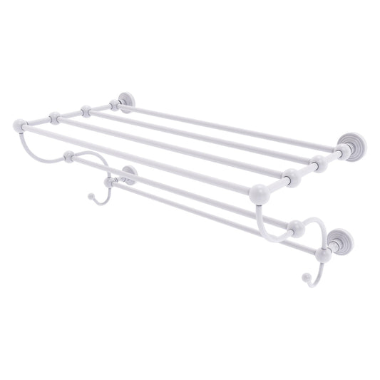 Allied Brass WP-HTL/24-5-WHM Waverly Place 24" Matte White Train Rack Towel Shelf