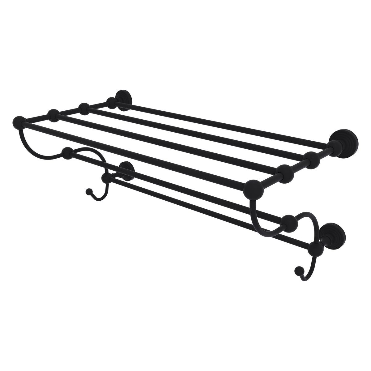 Allied Brass WP-HTL/36-5-BKM Waverly Place 36" Matte Black Train Rack Towel Shelf