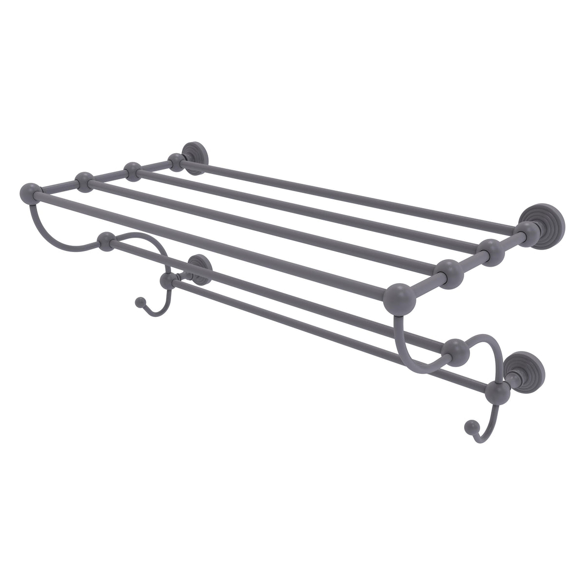 Allied Brass WP-HTL/36-5-GYM Waverly Place 36" Matte Gray Train Rack Towel Shelf