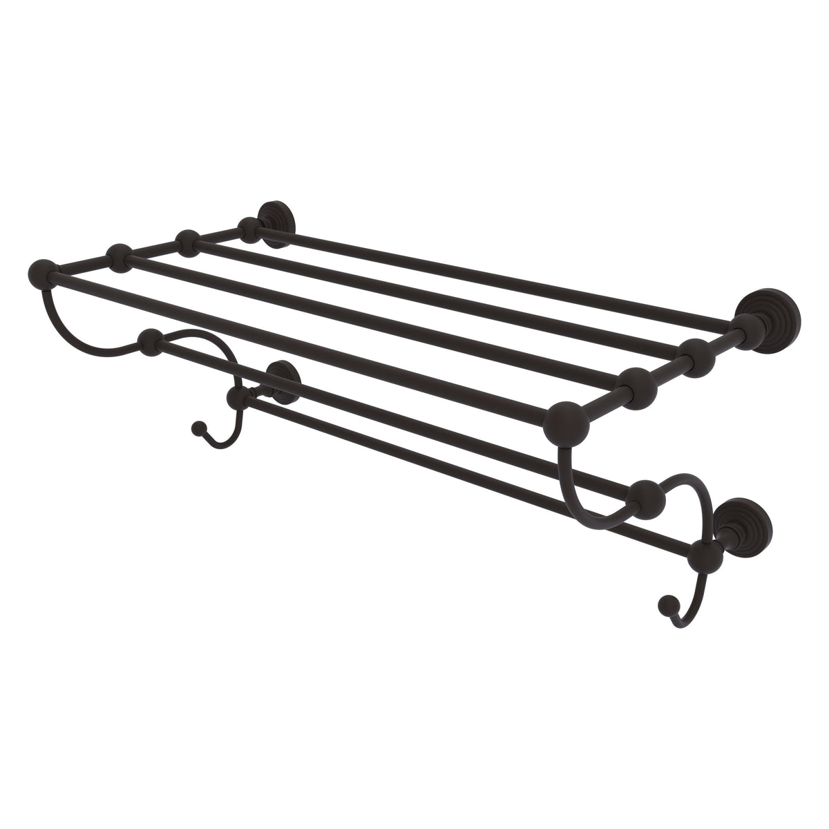 Allied Brass WP-HTL/36-5-ORB Waverly Place 36" Oil Rubbed Bronze Train Rack Towel Shelf