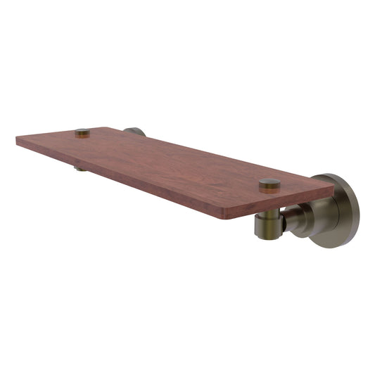Allied Brass WS-1-16-IRW-ABR Washington Square 16" Antique Brass Solid Ironwood Shelf