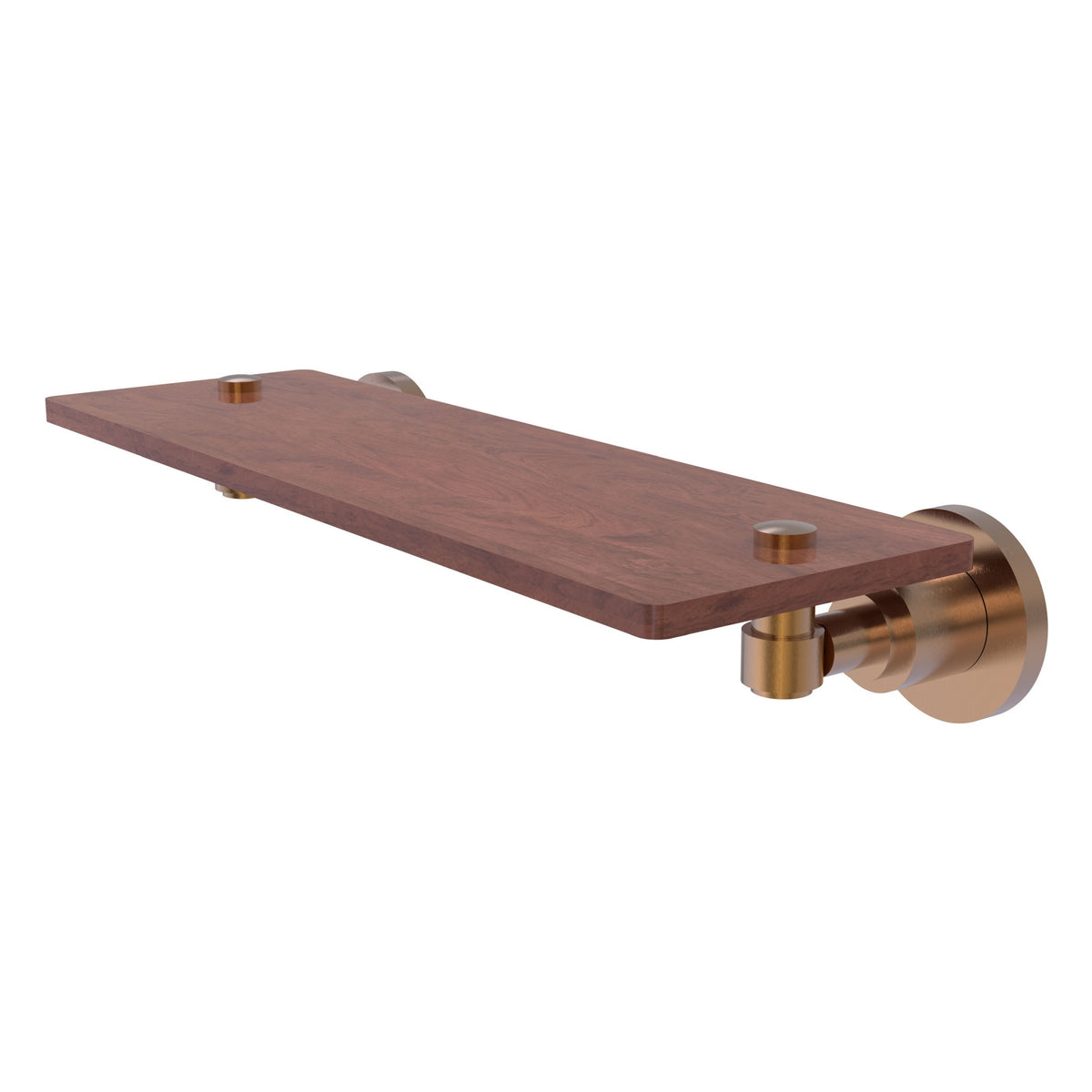Allied Brass WS-1-16-IRW-BBR Washington Square 16" Brushed Bronze Solid Ironwood Shelf
