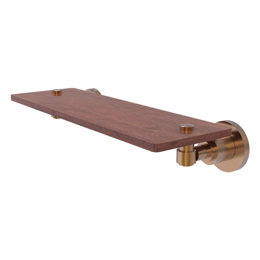 Allied Brass WS-1-16-IRW-BBR Washington Square 16" Brushed Bronze Solid Ironwood Shelf