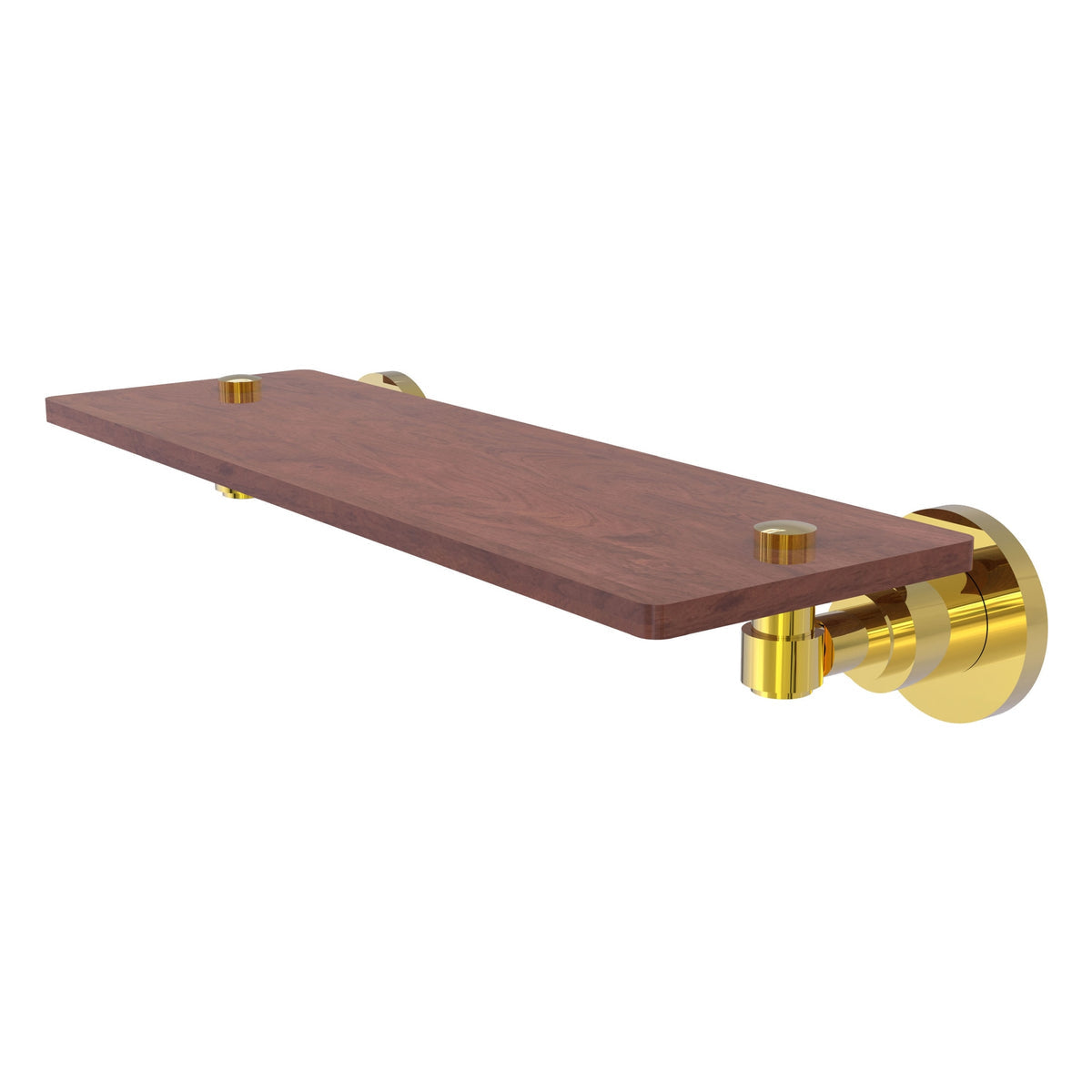 Allied Brass WS-1-16-IRW-PB Washington Square 16" Polished Brass Solid Ironwood Shelf