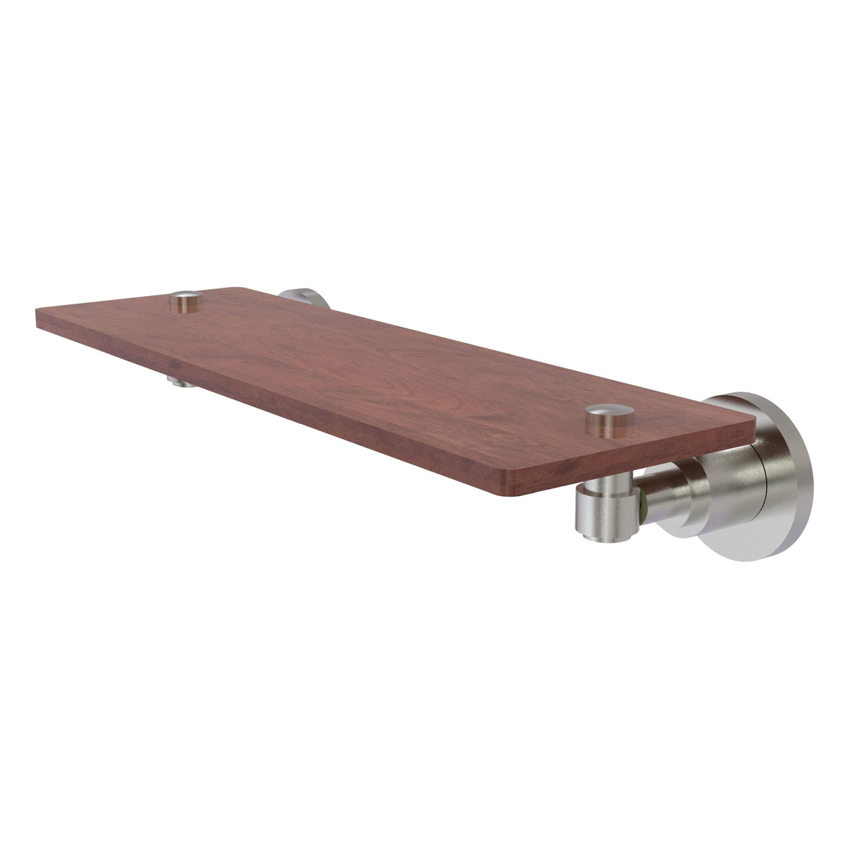 Allied Brass WS-1-16-IRW-SN Washington Square 16" Satin Nickel Solid Ironwood Shelf