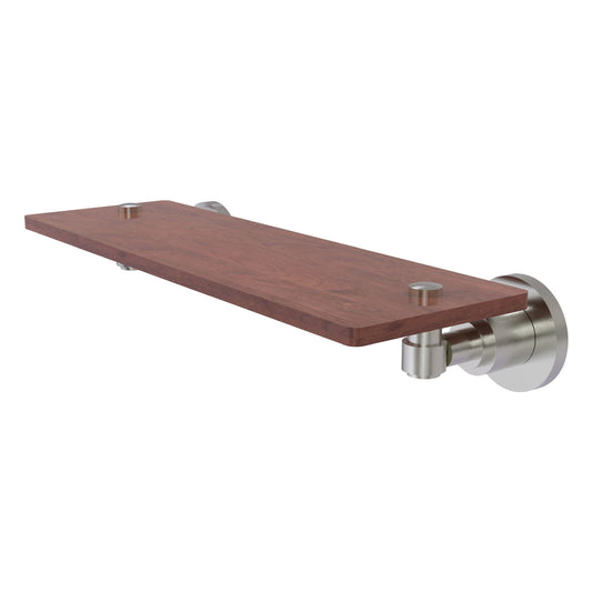 Allied Brass WS-1-16-IRW-SN Washington Square 16" Satin Nickel Solid Ironwood Shelf
