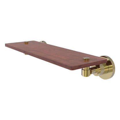 Allied Brass WS-1-16-IRW-UNL Washington Square 16" Unlacquered Brass Solid Ironwood Shelf