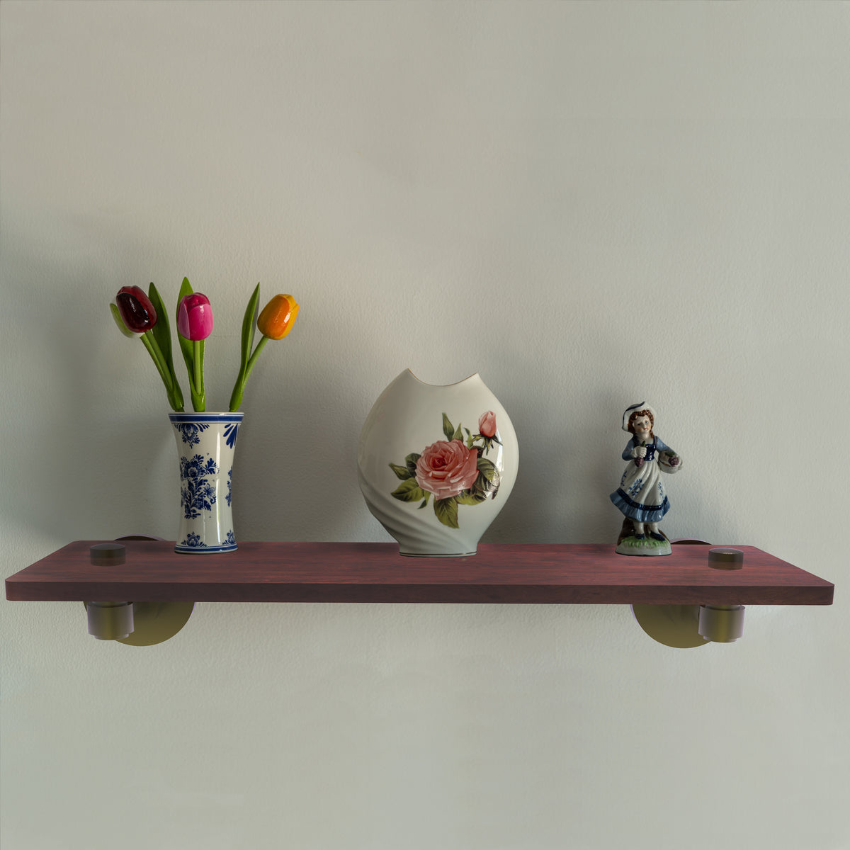 Allied Brass WS-1-22-IRW-BBR Washington Square 22" Brushed Bronze Solid Ironwood Shelf