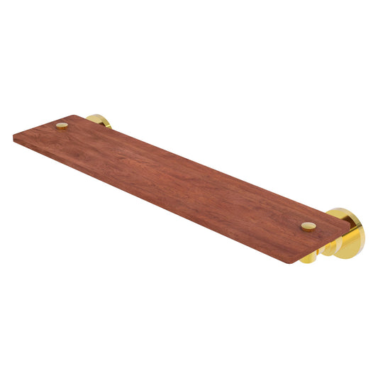 Allied Brass WS-1-22-IRW-PB Washington Square 22" Polished Brass Solid Ironwood Shelf