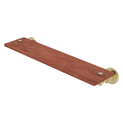 Allied Brass WS-1-22-IRW-SBR Washington Square 22" Satin Brass Solid Ironwood Shelf