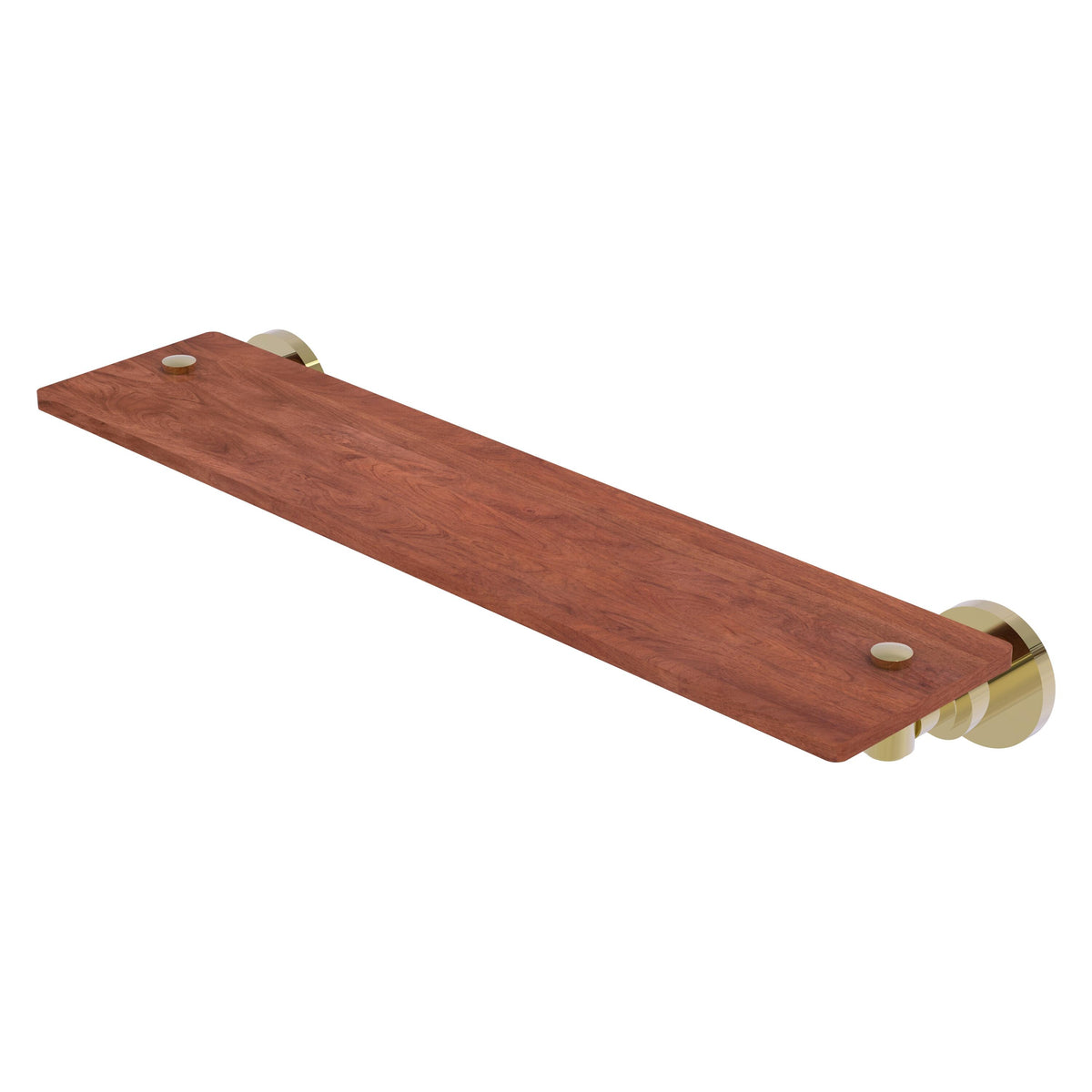 Allied Brass WS-1-22-IRW-UNL Washington Square 22" Unlacquered Brass Solid Ironwood Shelf