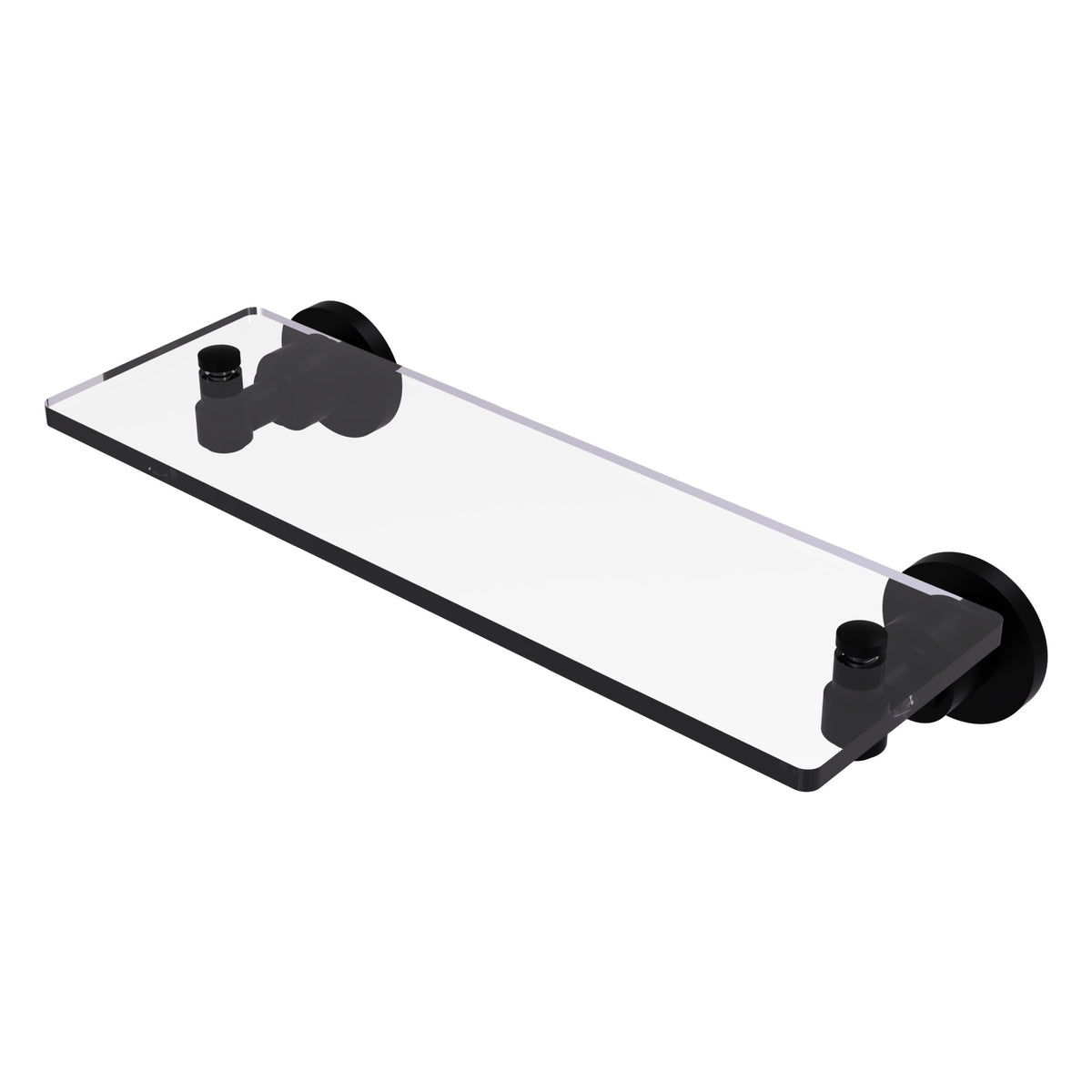 Allied Brass WS-1/16-BKM Washington Square 16" Matte Black Glass Vanity Shelf
