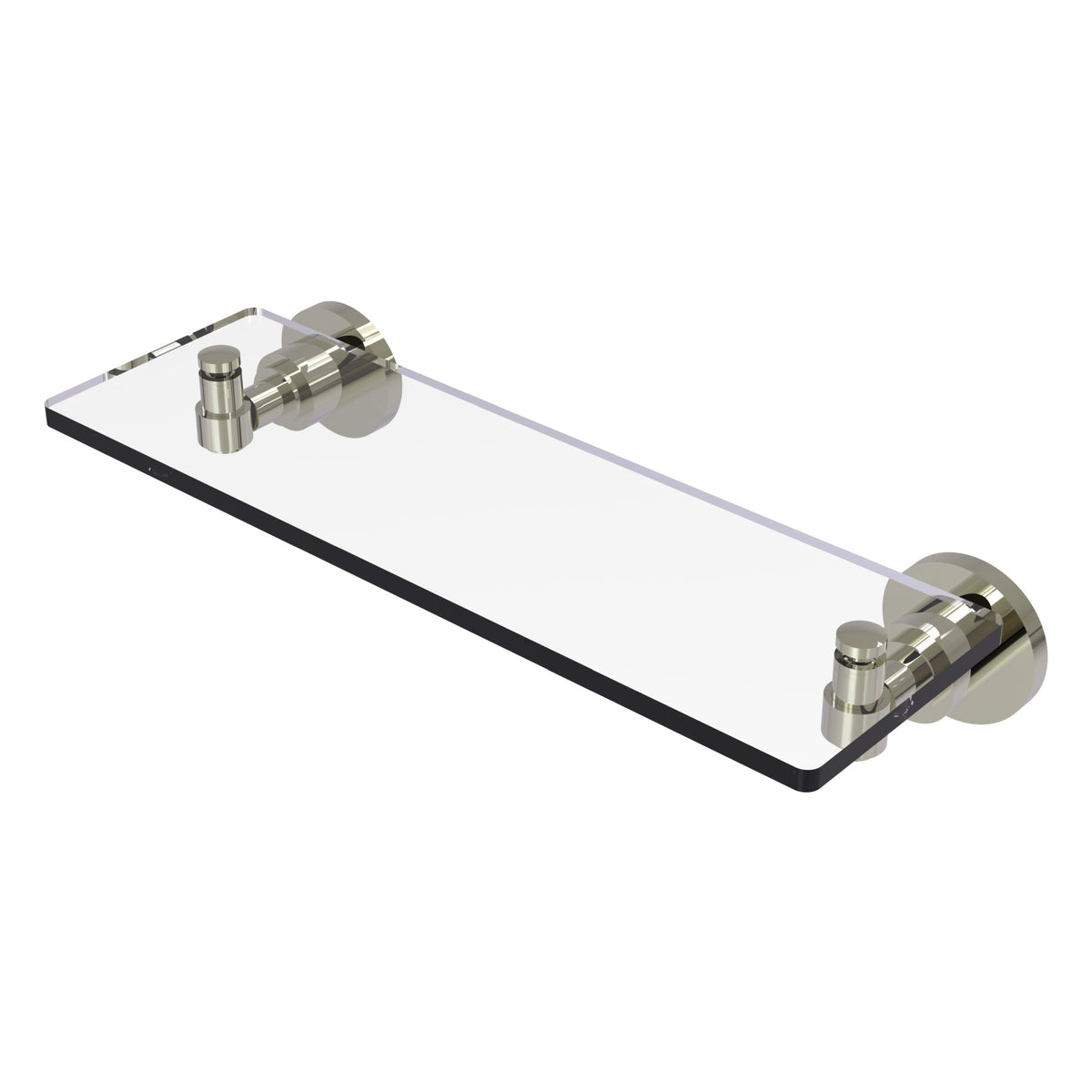 Allied Brass WS-1/16-PNI Washington Square 16" Polished Nickel Glass Vanity Shelf