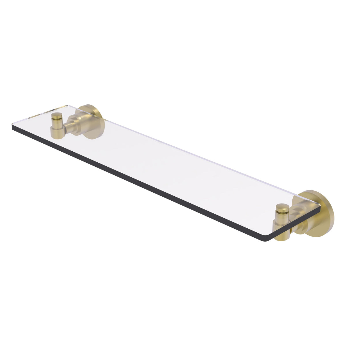 Allied Brass WS-1/22-SBR Washington Square 22" Satin Brass Glass Vanity Shelf