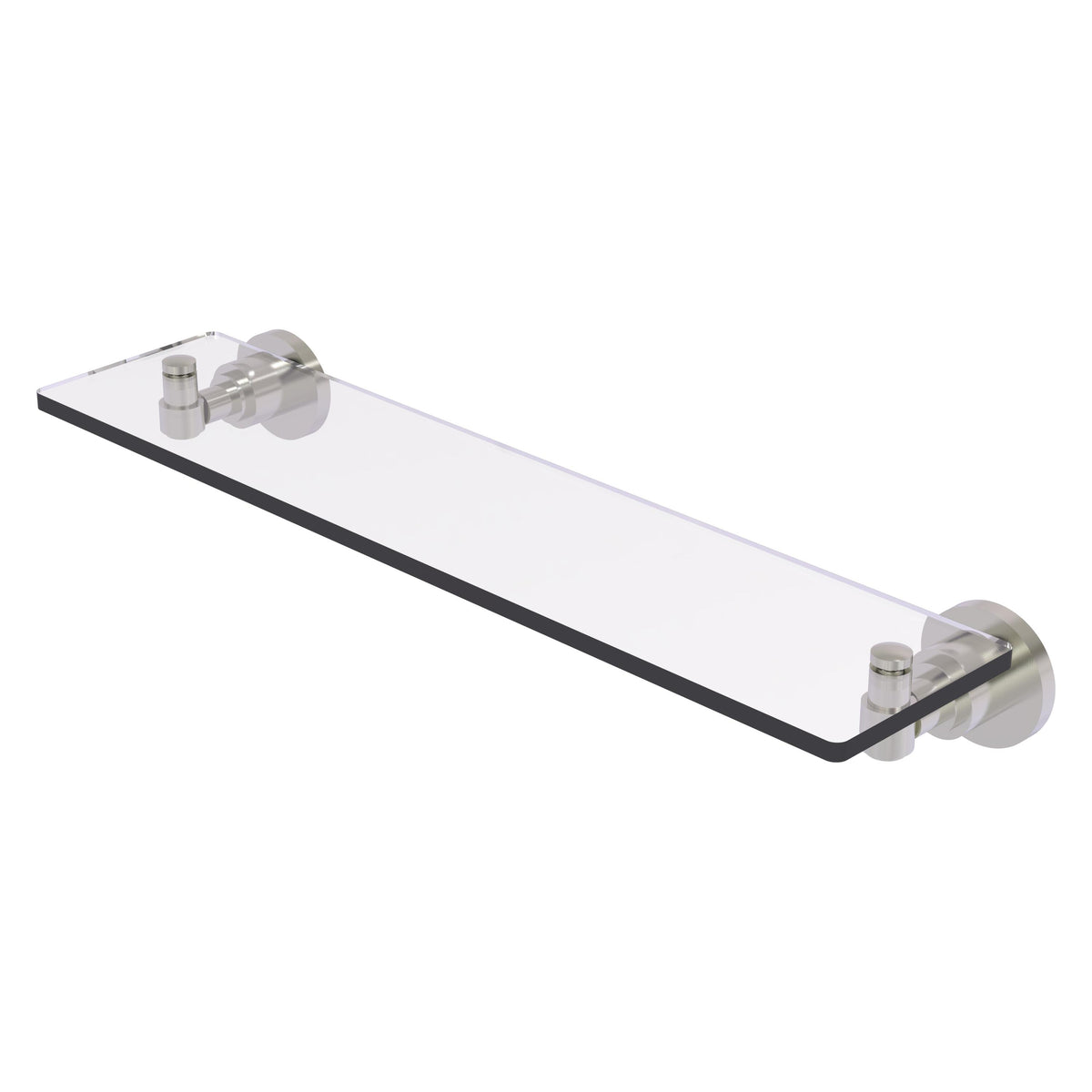 Allied Brass WS-1/22-SN Washington Square 22" Satin Nickel Glass Vanity Shelf