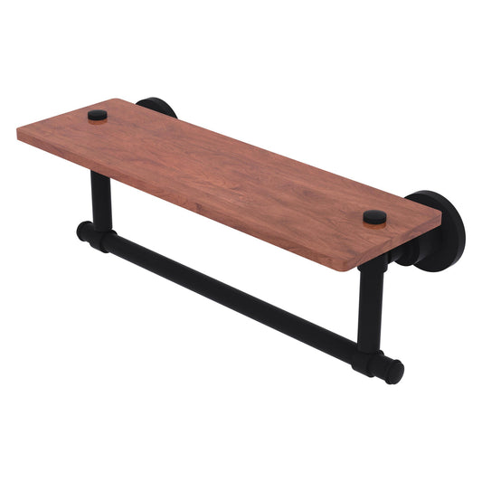 Allied Brass WS-1TB-16-IRW-BKM Washington Square 16" Matte Black Solid IPE Ironwood Shelf