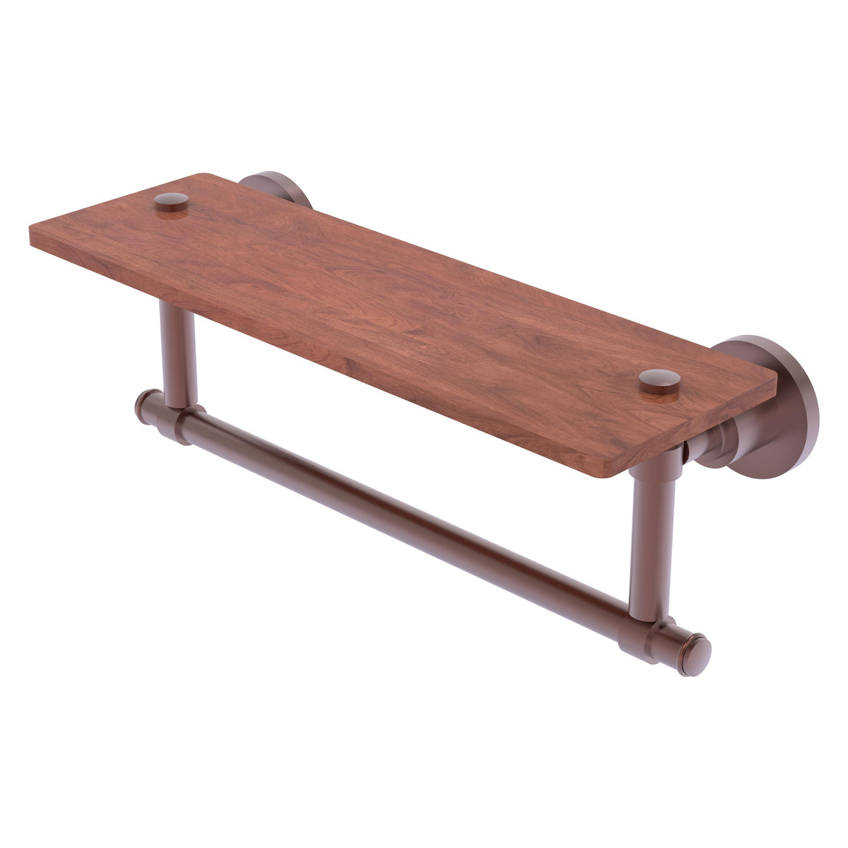 Allied Brass WS-1TB-16-IRW-CA Washington Square 16" Antique Copper Solid IPE Ironwood Shelf
