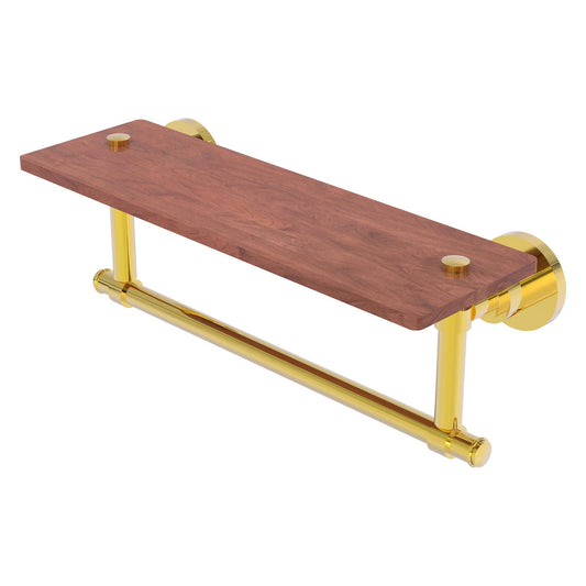 Allied Brass WS-1TB-16-IRW-PB Washington Square 16" Polished Brass Solid IPE Ironwood Shelf