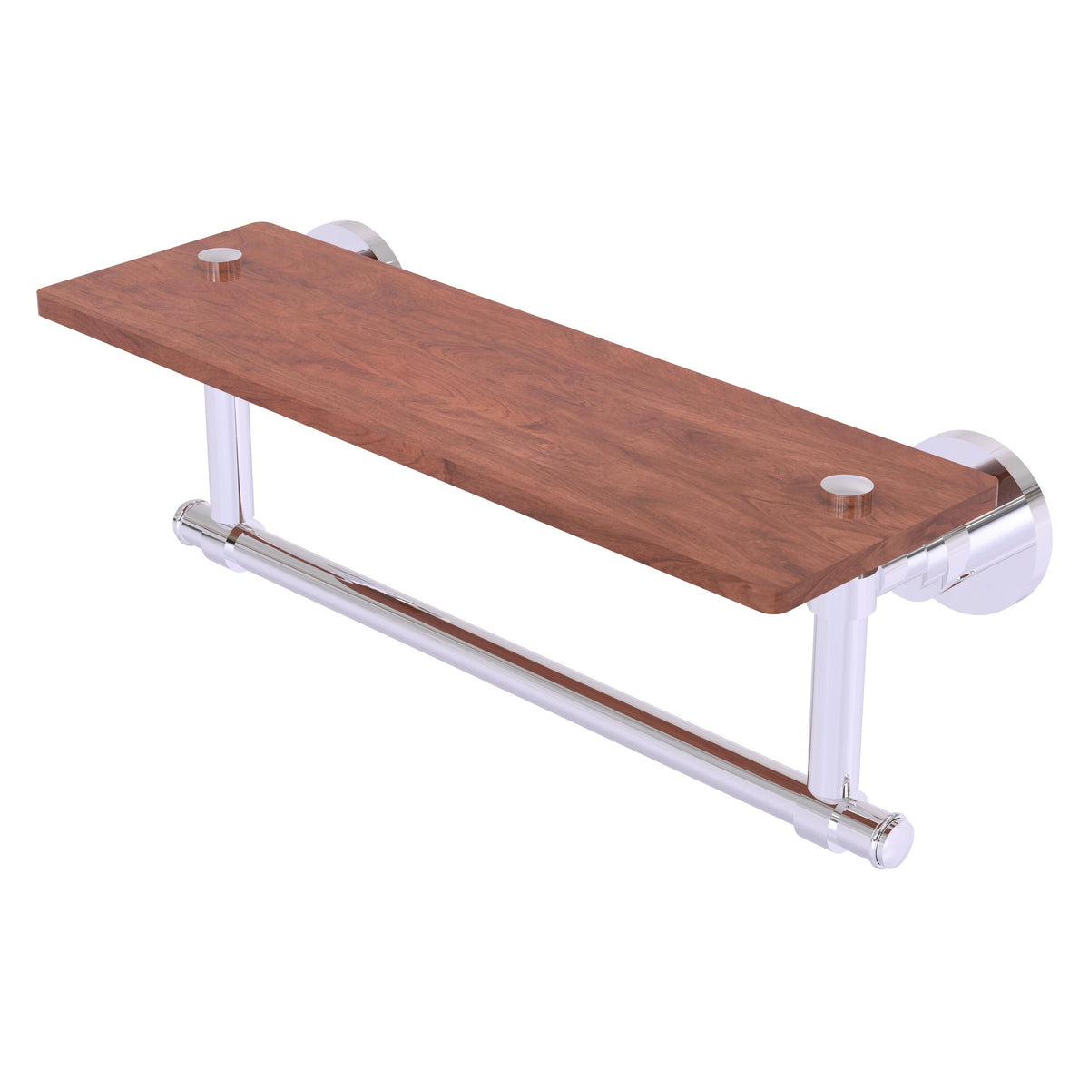 Allied Brass WS-1TB-16-IRW-PC Washington Square 16" Polished Chrome Solid IPE Ironwood Shelf