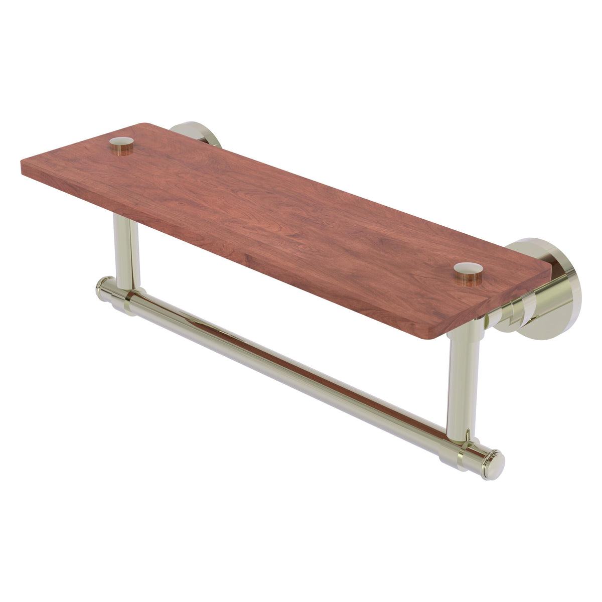 Allied Brass WS-1TB-16-IRW-PNI Washington Square 16" Polished Nickel Solid IPE Ironwood Shelf