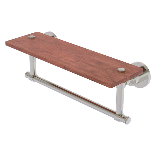 Allied Brass WS-1TB-16-IRW-SN Washington Square 16" Satin Nickel Solid IPE Ironwood Shelf