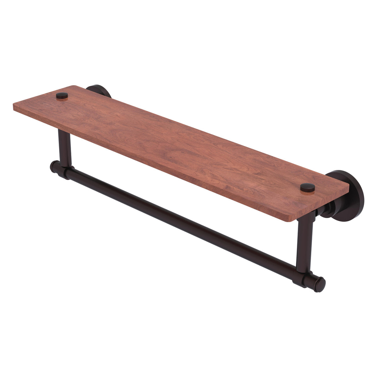 Allied Brass WS-1TB-22-IRW-ABZ Washington Square 22" Antique Bronze Solid IPE Ironwood Shelf