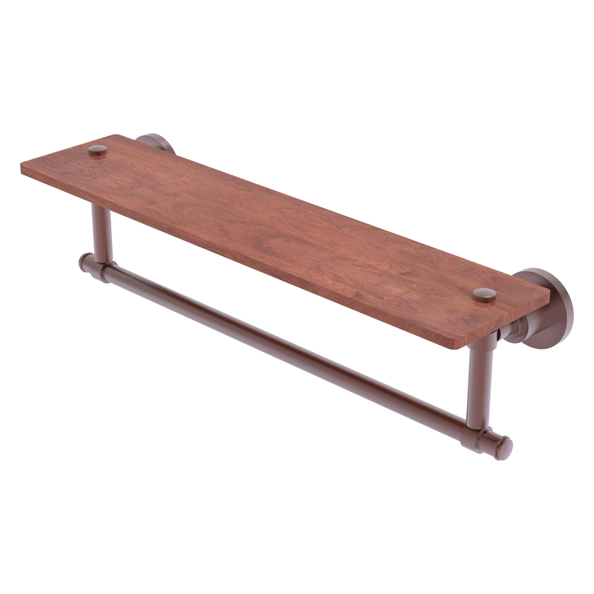 Allied Brass WS-1TB-22-IRW-CA Washington Square 22" Antique Copper Solid IPE Ironwood Shelf