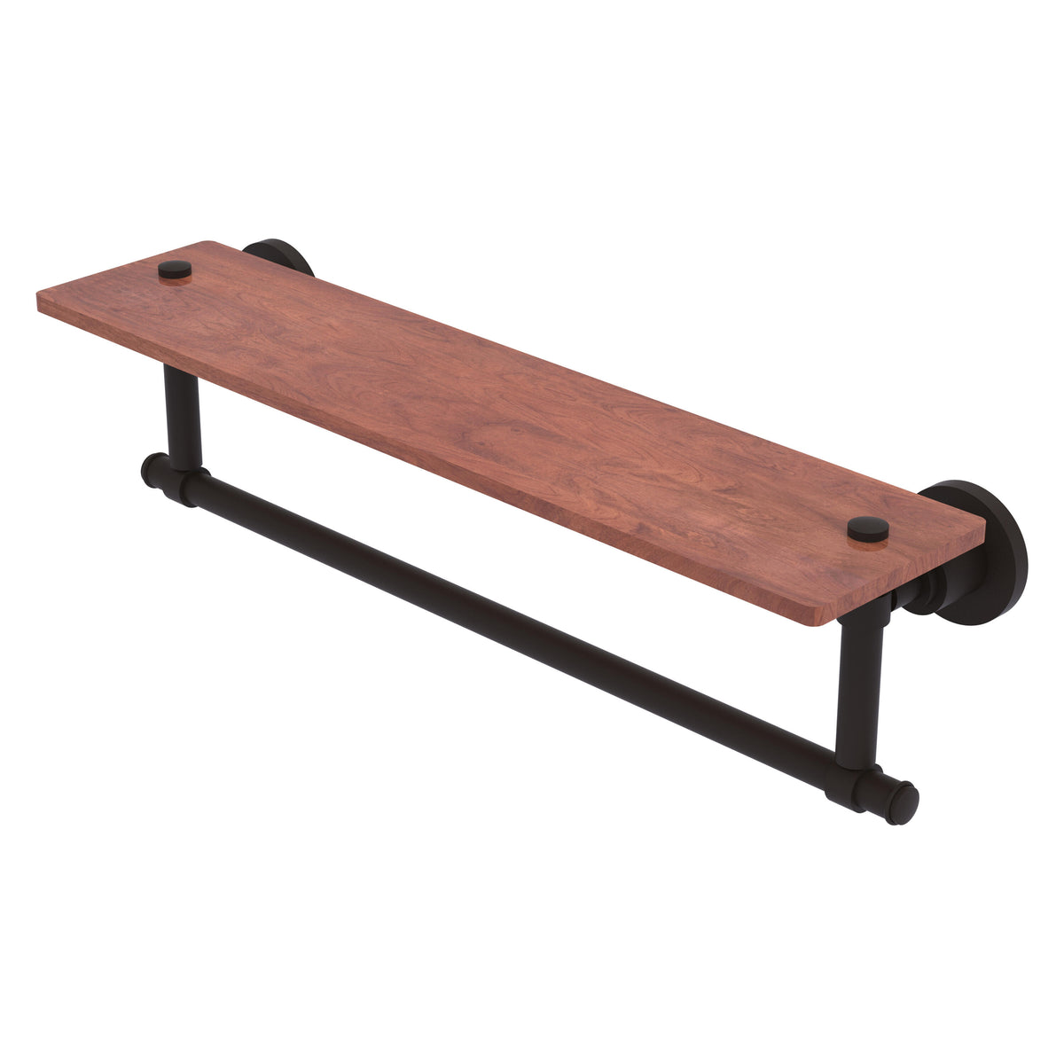 Allied Brass WS-1TB-22-IRW-ORB Washington Square 22" Oil Rubbed Bronze Solid IPE Ironwood Shelf