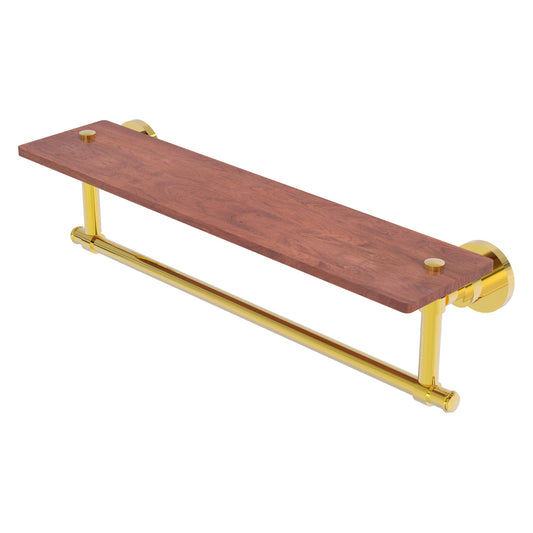 Allied Brass WS-1TB-22-IRW-PB Washington Square 22" Polished Brass Solid IPE Ironwood Shelf