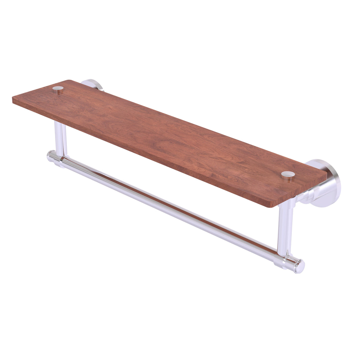 Allied Brass WS-1TB-22-IRW-SCH Washington Square 22" Satin Chrome Solid IPE Ironwood Shelf