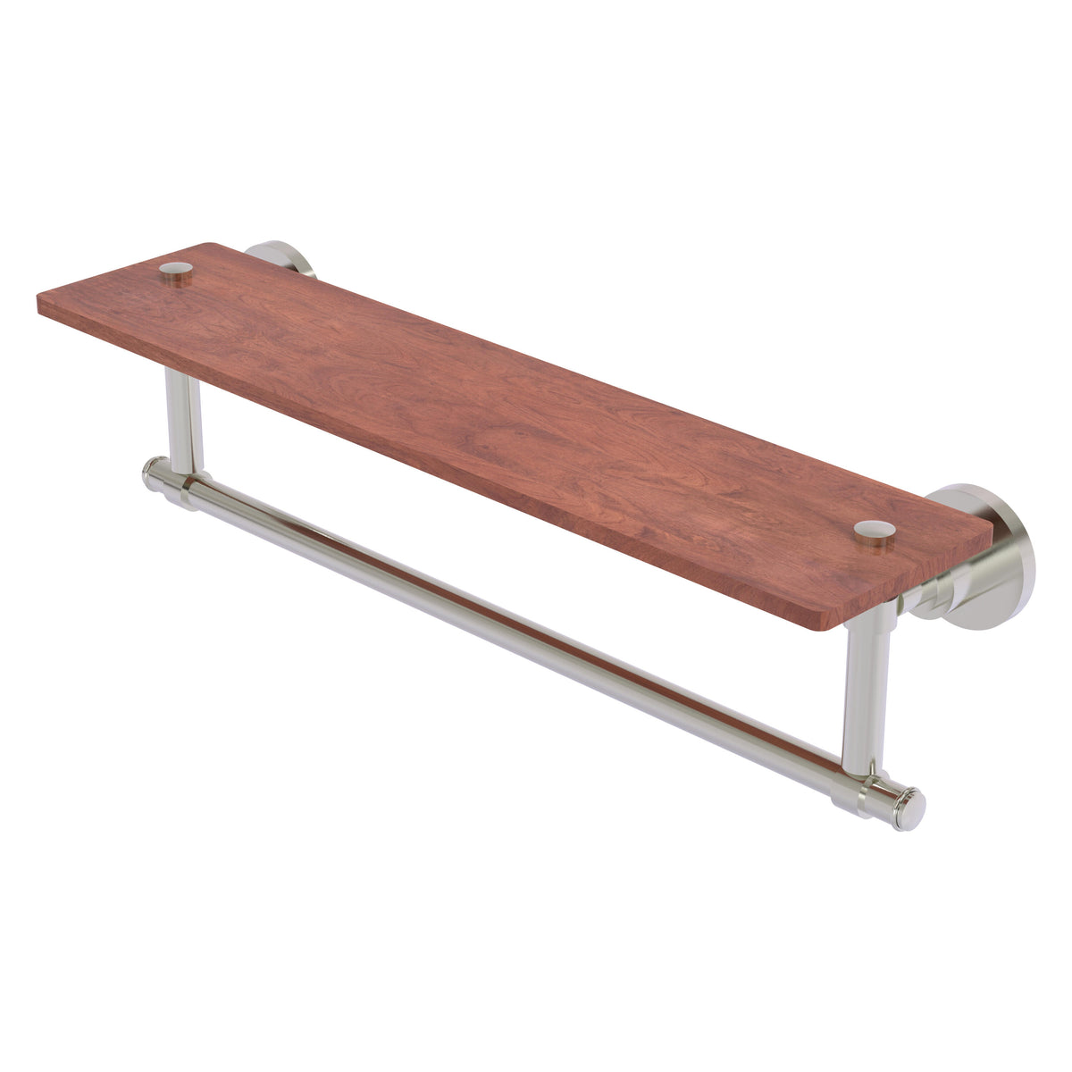 Allied Brass WS-1TB-22-IRW-SN Washington Square 22" Satin Nickel Solid IPE Ironwood Shelf