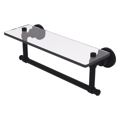 Allied Brass WS-1TB/16-BKM Washington Square 16" Matte Black Glass Vanity Shelf