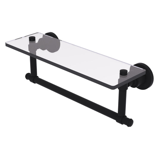 Allied Brass WS-1TB/16-BKM Washington Square 16" Matte Black Glass Vanity Shelf