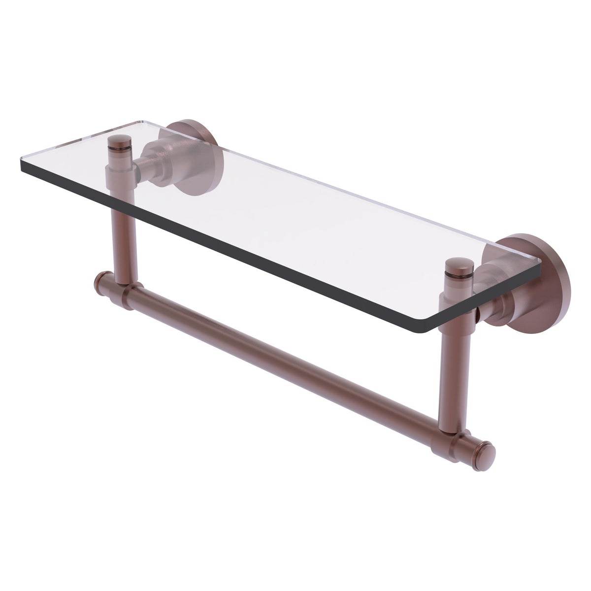 Allied Brass WS-1TB/16-CA Washington Square 16" Antique Copper Glass Vanity Shelf