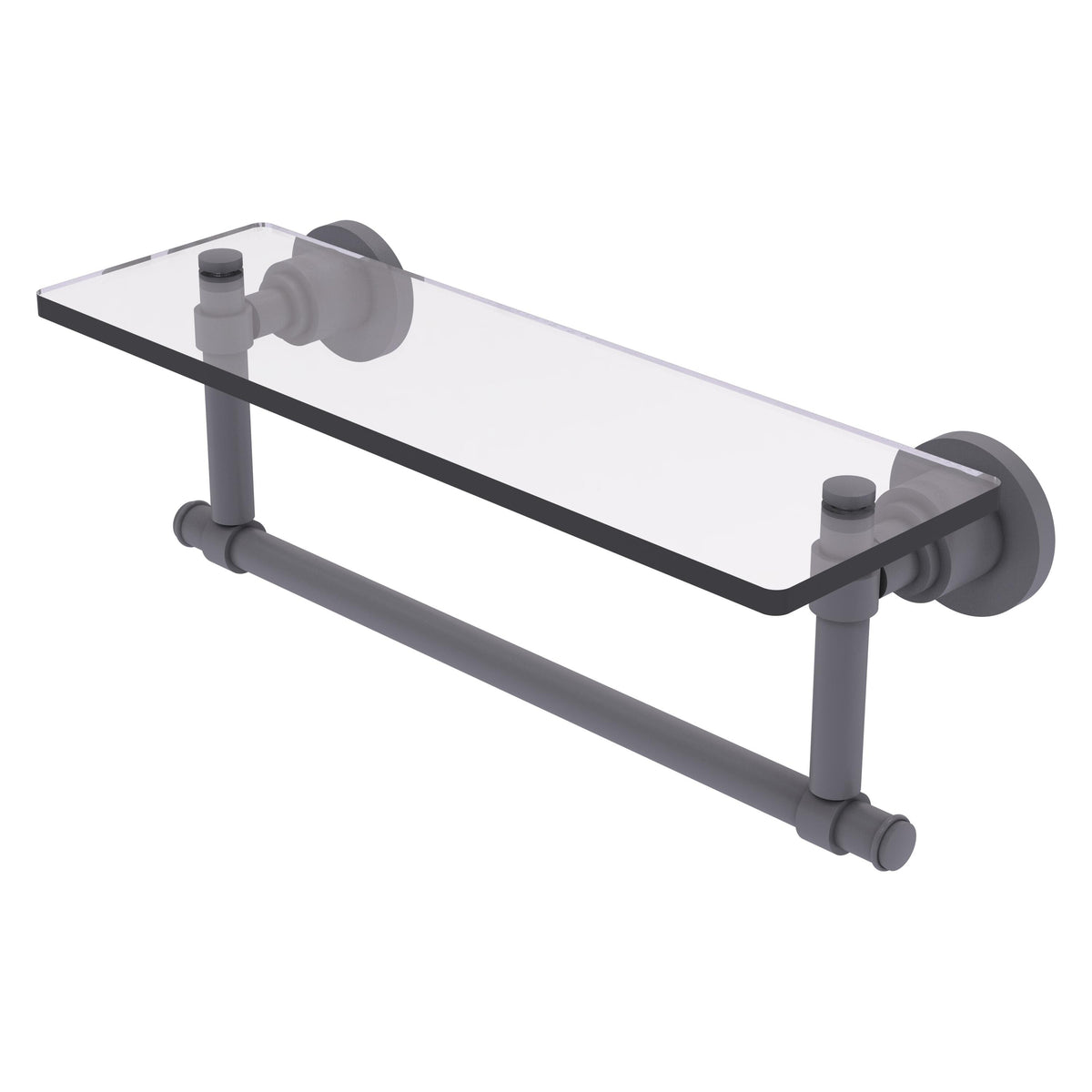 Allied Brass WS-1TB/16-GYM Washington Square 16" Matte Gray Glass Vanity Shelf