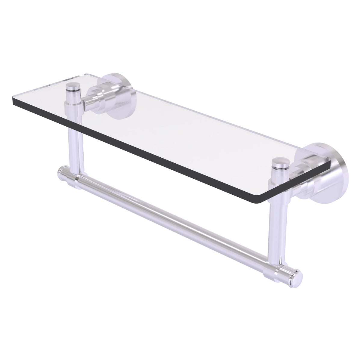 Allied Brass WS-1TB/16-SCH Washington Square 16" Satin Chrome Glass Vanity Shelf